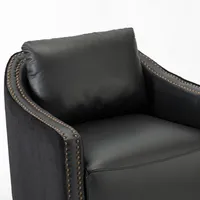 Andrea Leather & Velvet Accent Chair