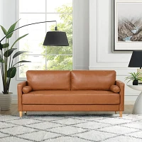 Caramel Faux Leather Chelsea Sofa