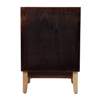 Natural Wood Rattan Nightstand