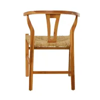 Natural Wood Seagrass Wishbone Dining Chair