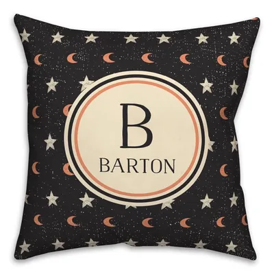 Personalized Moon & Star Monogram Outdoor Pillow