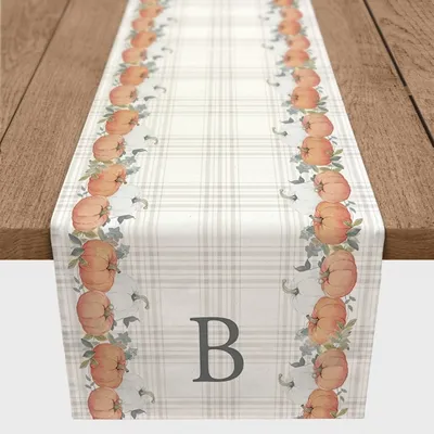 Personalized Plaid Monogram Table Runner