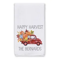 Personalized Happy Harvest Tea Towels, Set of 2