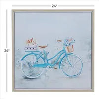 Blue Bicycle Framed Canvas Art Print