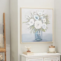 Soft Blue Bouquet Framed Canvas Art Print