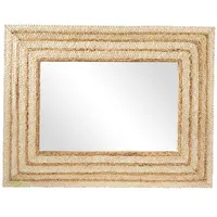 Brown Woven Frame Rectangular Wall Mirror