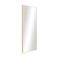 Gold Wood Rectangular Wall Mirror