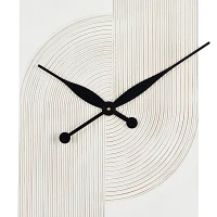White and Black Carved Open Wall Clock