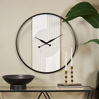 White and Black Carved Open Wall Clock