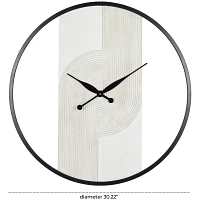 White and Black Carved Open Wall Clock