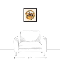 Personalized Fall Wreath Framed Canvas Art Print