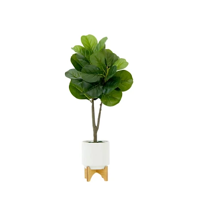 Fiddle Leaf Fig Plant with Planter and Stand