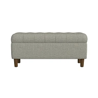 Gray Tufted Upholstered Storage Bench