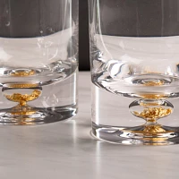 Gold Flake Whiskey Glasses, Set of 2