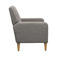 Classic Upholstered Gray Accent Chair
