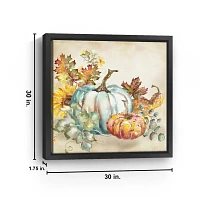 Watercolor Pumpkins Framed Canvas Art Print