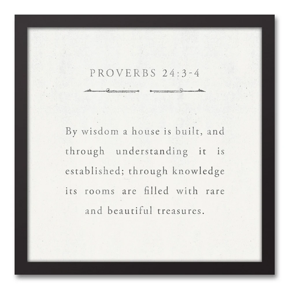 Proverbs Black Framed Canvas Art Print