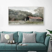 Old Gray Barn Framed Canvas Art Print