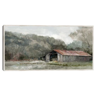 Old Gray Barn Framed Canvas Art Print