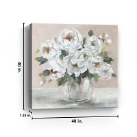 Blushing Blooms Canvas Art Print, 40x40 in.