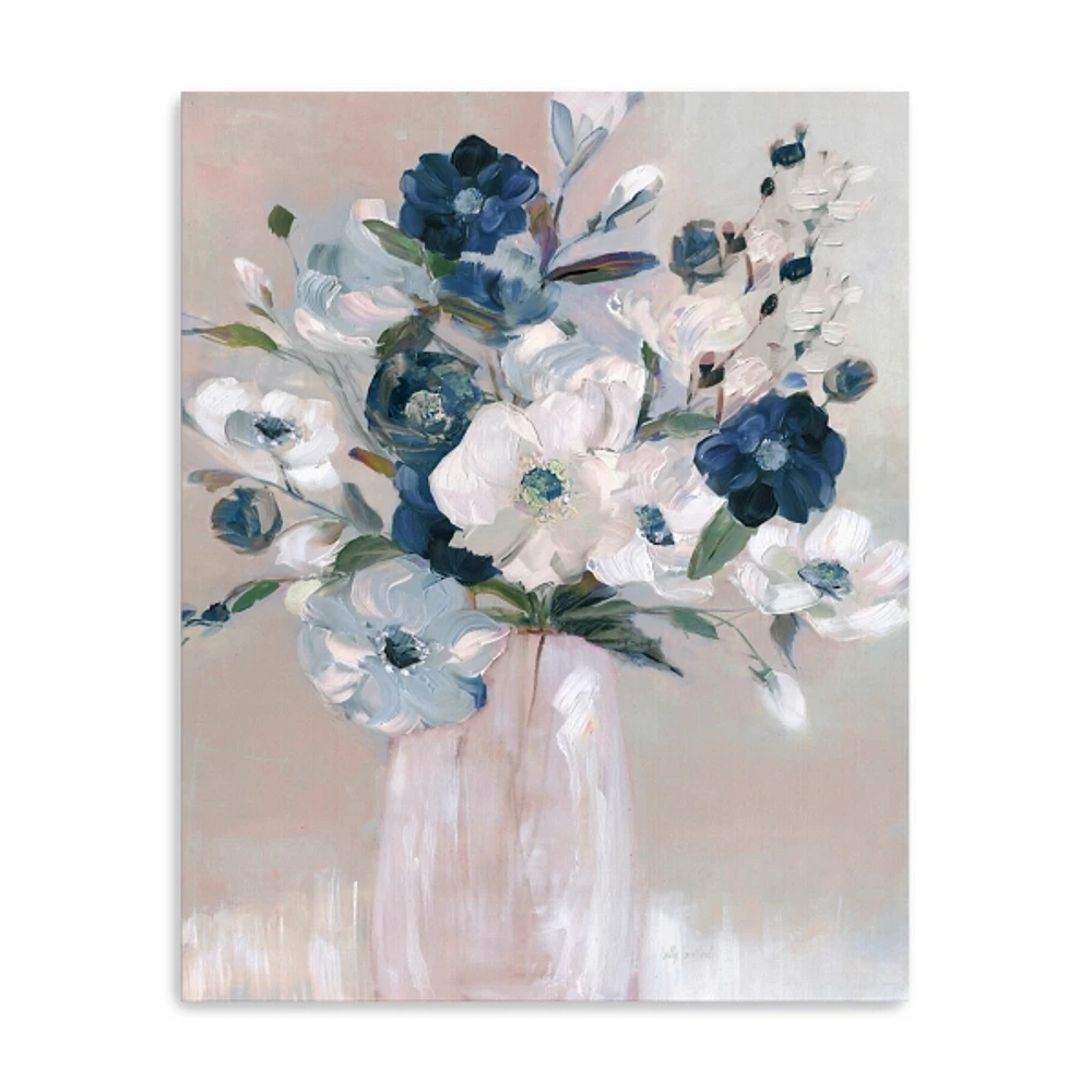 Touch of Teal Bouquet Canvas Art Print