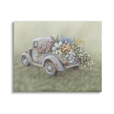 Farmhouse Flower Buggy Canvas Art Print