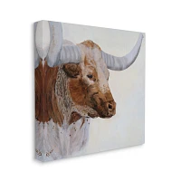 Longhorn Cow Portrait Canvas Art Print