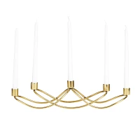 Gold Stainless Steel Curved Candelabra