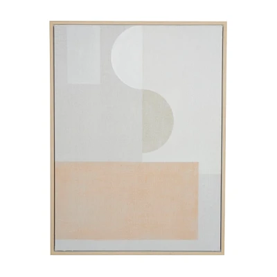 Gray Minimalist Abstract Framed Canvas Art Print