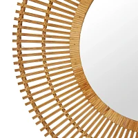 Bamboo Round Sunburst Frame Wall Mirror