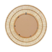 Bamboo Round Sunburst Frame Wall Mirror