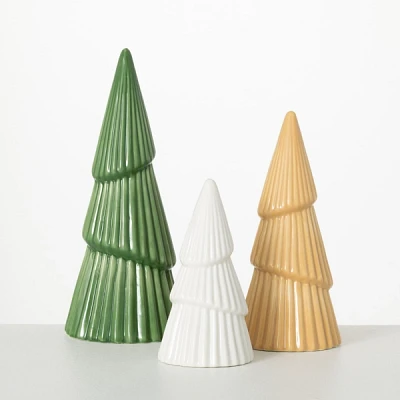 Modern Textured Christmas Trees, Set of 3