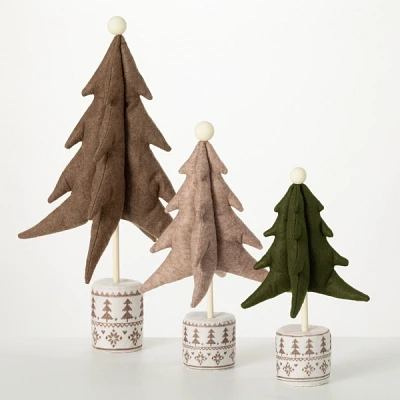Modern Fabric Christmas Trees, Set of 3