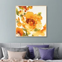 Sunny Floral Framed Canvas Art Print