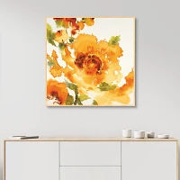 Sunny Floral Framed Canvas Art Print