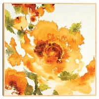 Sunny Floral Framed Canvas Art Print