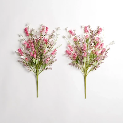 Heather Pink Wildflower Bushes, Set of 2