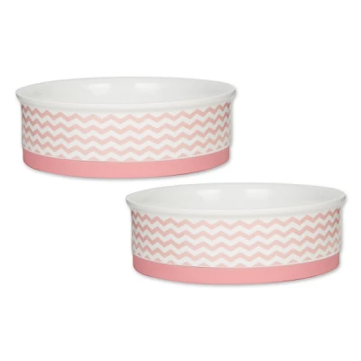 Chevron Ceramic Pet Bowls