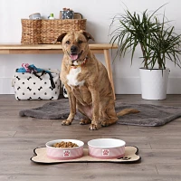 Paw Stripe Ceramic Pet Bowls