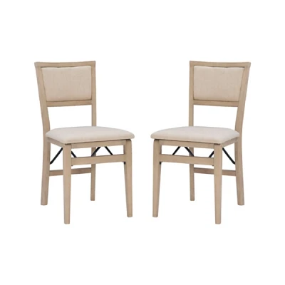 Beige Keira Folding Dining Chairs, Set of 2