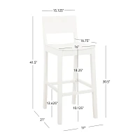 White Wood Devin Bar Stools, Set of 2