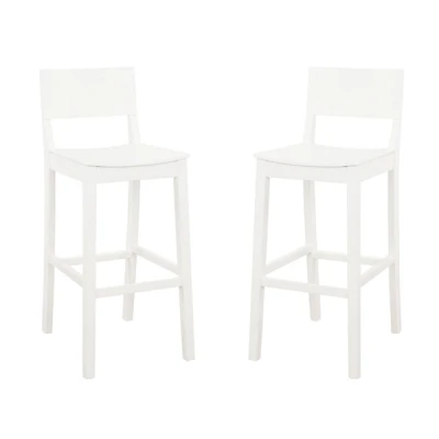 White Wood Devin Bar Stools, Set of 2