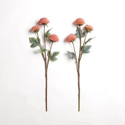 Pink Marigold Stems, Set of 2