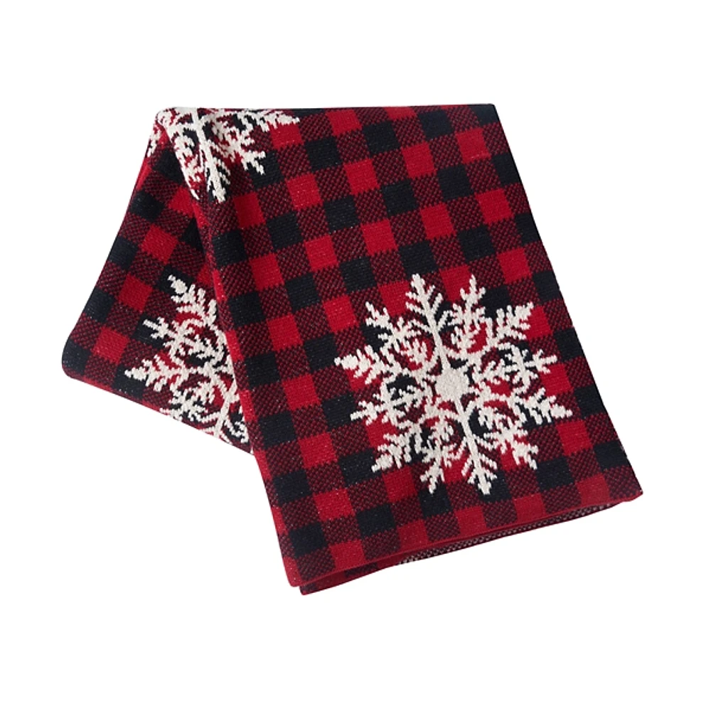 Buffalo Check Snowflake Throw