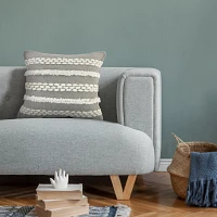 Gray Tufted Indoor/Outdoor Pillow