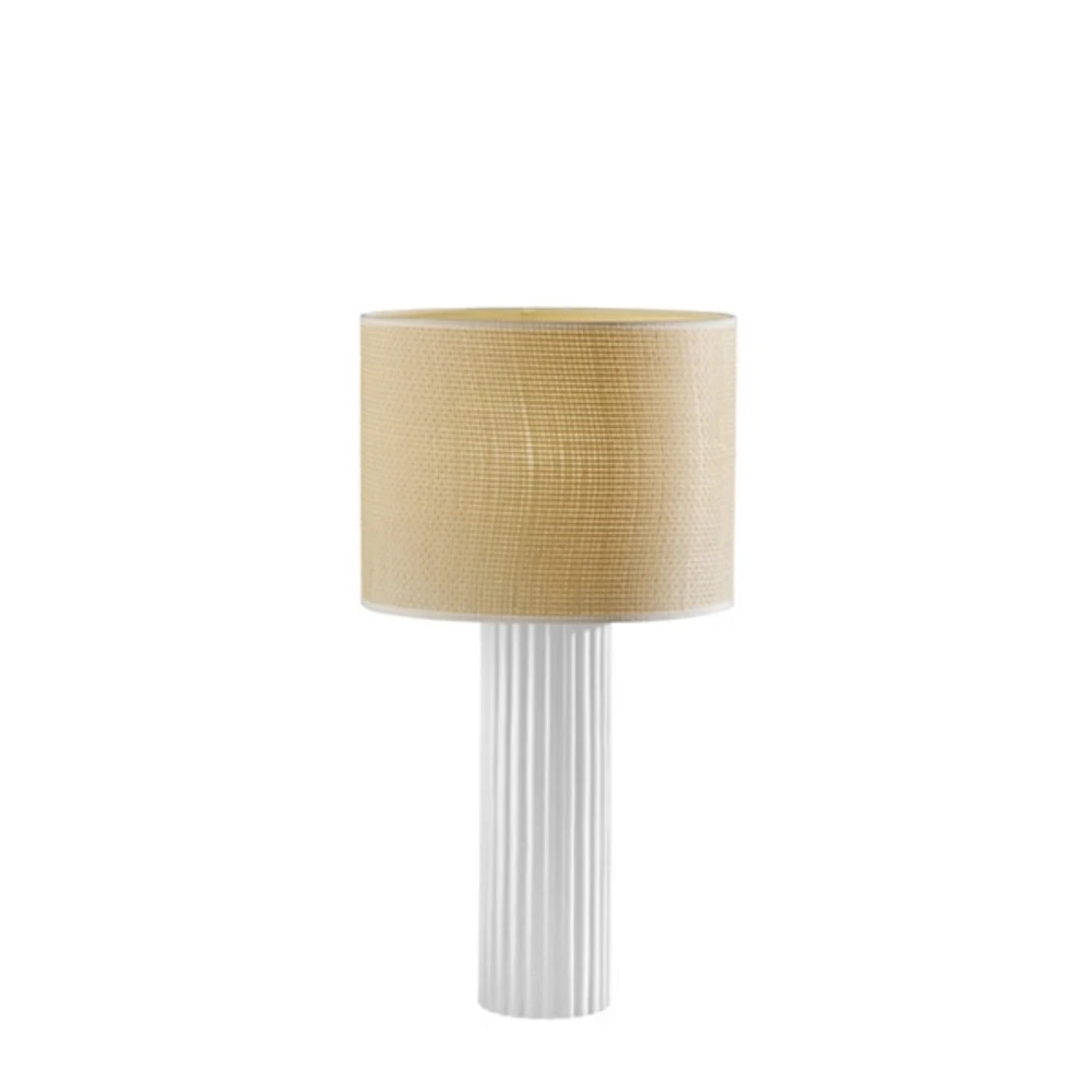 White Ribbed Primrose Table Lamp