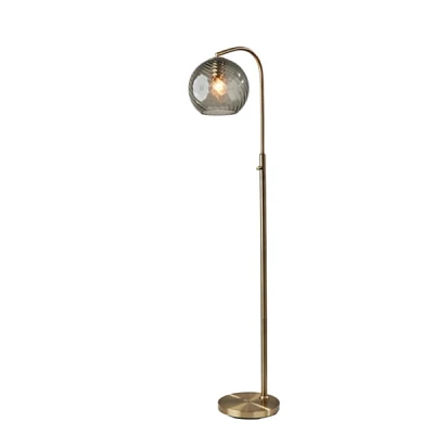 Carmen Smoked Swirled Glass Floor Lamp