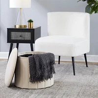 Cream Collapsible Storage Ottoman