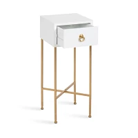 White and Gold Glam Accent Table