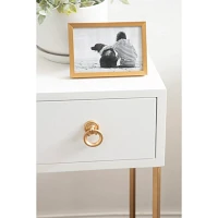White and Gold Glam Accent Table